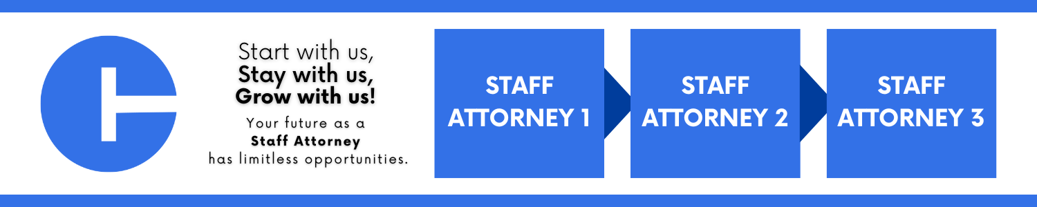 Career progression pathway within the State of Connecticut: starting with Staff Attorney 1, advancing to Staff Attorney 2, and ending at Staff Attorney 3.